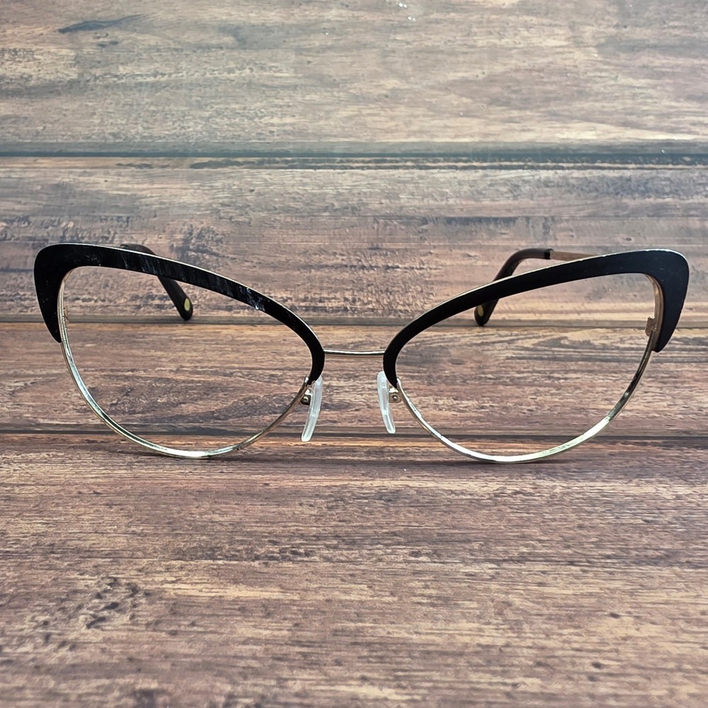 Nine West NW128S 001 Black Gold Cat Eye Eyeglass Frames 56-15-135